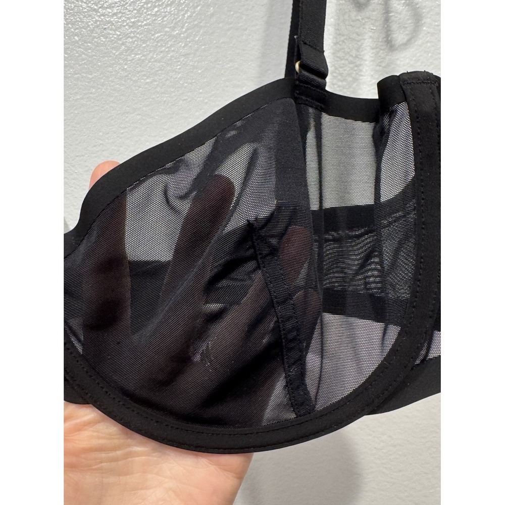 Cuup Black Sheer Mesh Bra Underwired Womens Size 38C Unlined Underwire - Picture 3 of 7